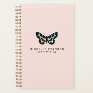 Pretty Blush Pink Watercolor Butterfly Logo Planner