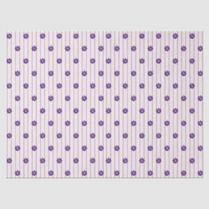 Pretty Blush & Violet Stripes & Purple Flowers Tissue Paper