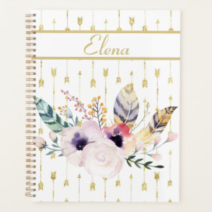Pretty Boho Bouquet Personalised Planner