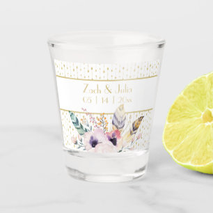 Pretty Boho Bouquet  Wedding   Shot Glass