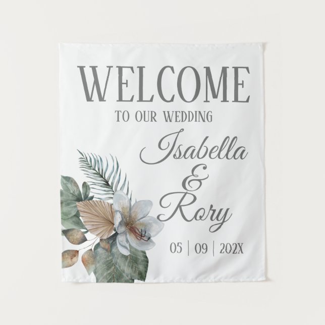 Pretty Boho Bouquet Wedding  Tapestry (Front)