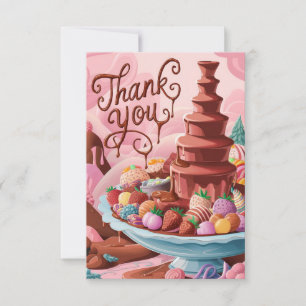 Pretty Boho Chocolate thank you card