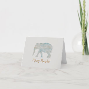 Pretty Boho Elephant Thank You Card