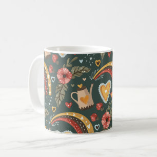 Pretty Boho Floral Spring Garden Pattern Coffee Mug