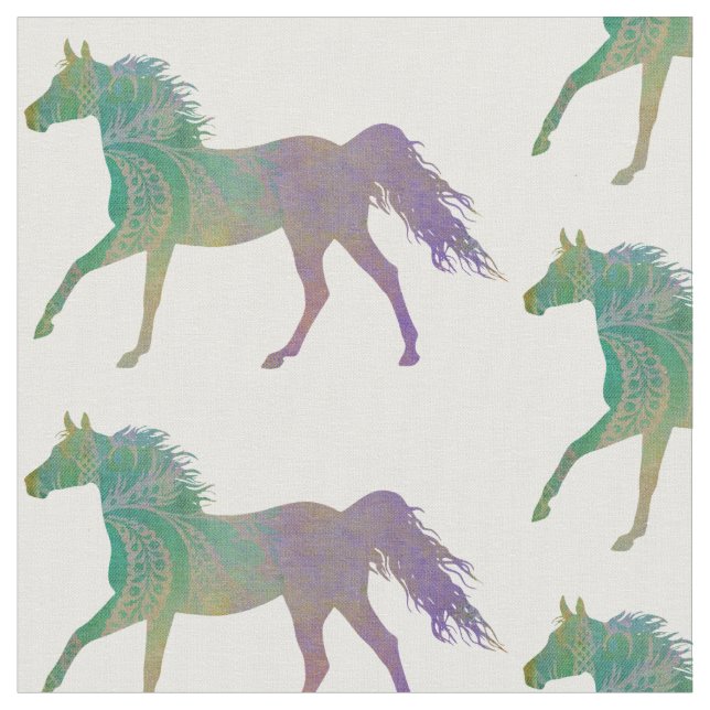 Pretty Boho Horse Fabric (Close Up)