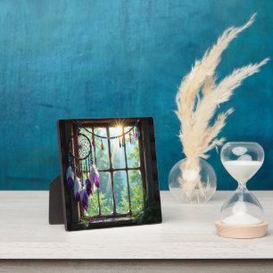 Pretty Boho Purple Dreamcatcher in Window Plaque