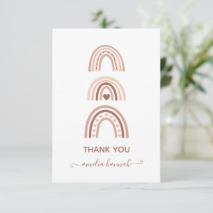 Pretty Boho Rainbow Baby Shower Thank You Card