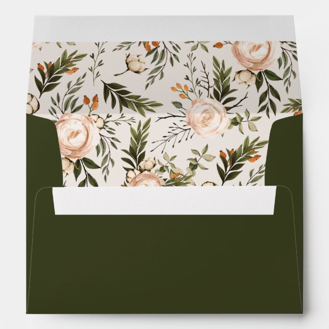 Pretty Boho Terracotta Floral Pre-Addressed  Envelope (Back (Bottom))