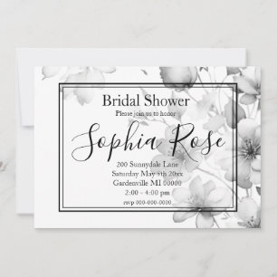 Pretty Boho Watercolor Wildflowers Bridal SHower Invitation