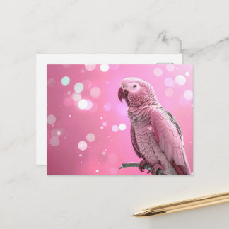 Pretty Bokeh African Grey Postcard