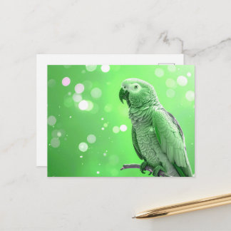 Pretty Bokeh African Grey Postcard