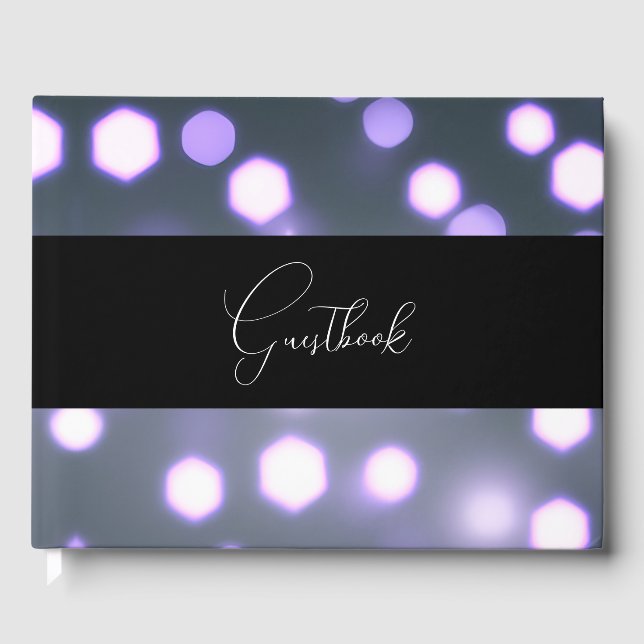 Pretty Bokeh Background Wedding Guest Book (Front)