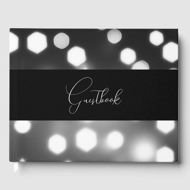 Pretty Bokeh Background Wedding Guest Book (Front)
