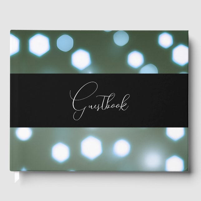Pretty Bokeh Background Wedding Guest Book (Front)