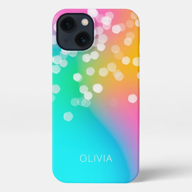 Pretty Bokeh Colourful Gradient iPhone Case (Back)