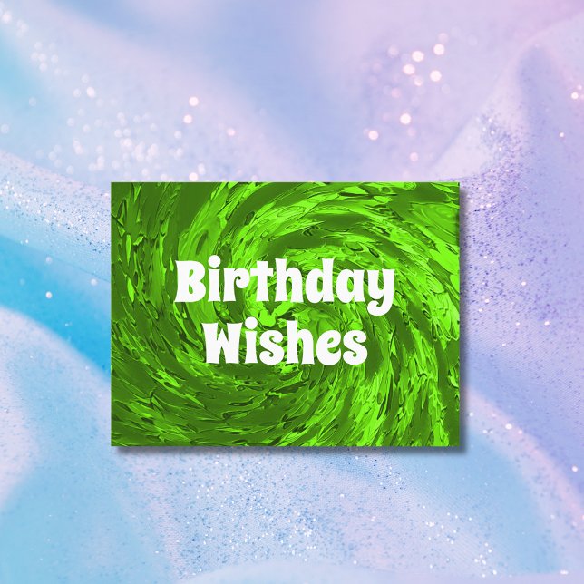 Pretty Bold Green Happy Birthday Postcard (Creator Uploaded)