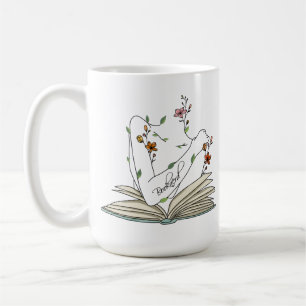 Pretty book delicate wild flowers gift for her coffee mug