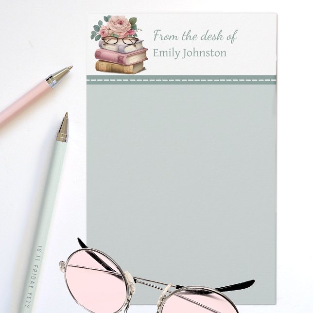 Pretty Books Sage Green Personalised Stationery (Creator Uploaded)