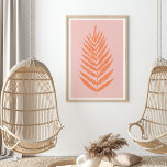 Pretty Botanical Fern Palm Leaf Pastel Pink Orange Poster<br><div class="desc">Pretty Botanical Fern Palm Leaf Pastel Pink Orange Poster</div>