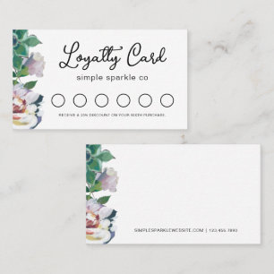 Pretty Botanical Floral and Succulent Loyalty Card