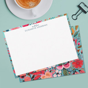Pretty Botanical Girly Floral Frame  Card
