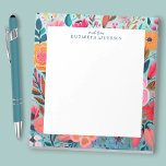 Pretty Botanical Girly Floral Notepad<br><div class="desc">Personalise this pretty stationery notepad with your name. Bright and beautiful! Makes a thoughtful gift for a friend. Designed for you by Blackberry Boulevard.</div>