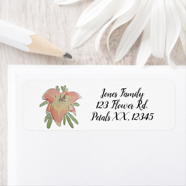 Pretty Botanical Watercolor Daylily (Insitu)