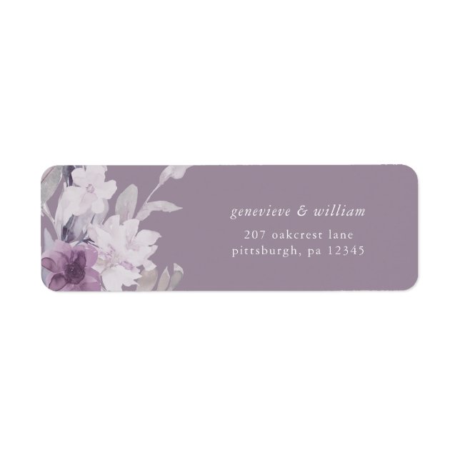 Pretty Botanical Wedding Return Address Label (Front)