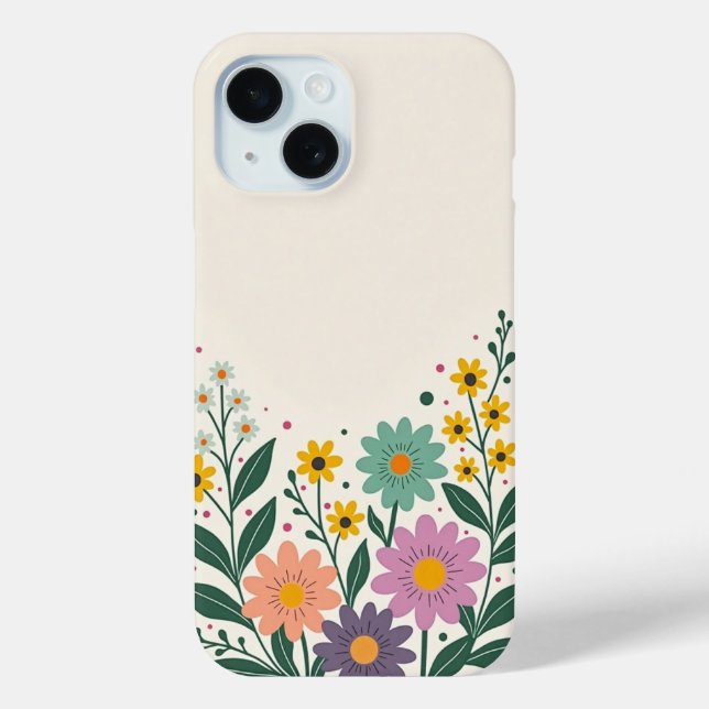 Pretty Bottom Border Flowers Case-Mate iPhone Case (Back)