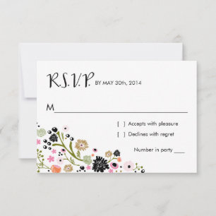 Pretty Bouquet Floral R S V P Reply Card Invite