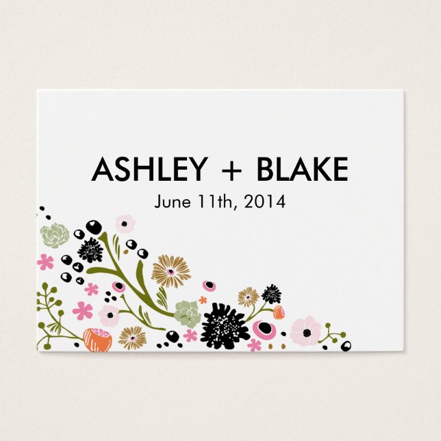 Pretty Bouquet Floral Wedding Favour Card (Front)
