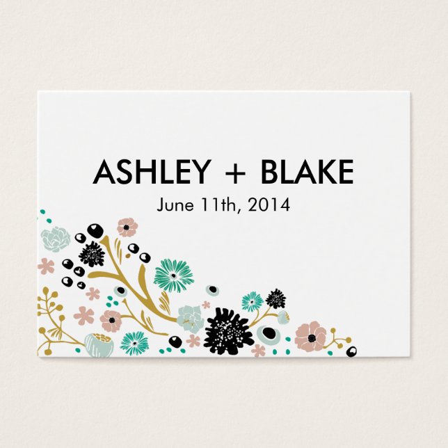 Pretty Bouquet Floral Wedding Favour Card Blush (Front)