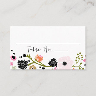 Pretty Bouquet Floral Wedding Table No. Card