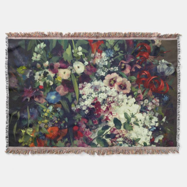 Pretty Bouquet of Flowers in a Vase Throw Blanket (Front)