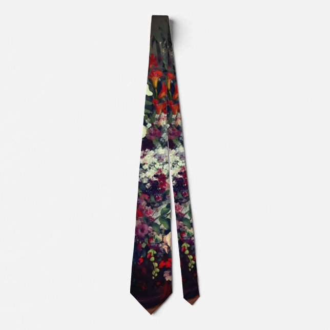 Pretty Bouquet of Flowers in a Vase Tie (Front)