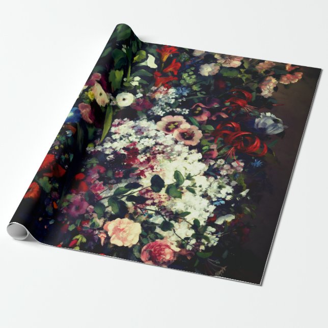 Pretty Bouquet of Flowers in a Vase Wrapping Paper (Unrolled)