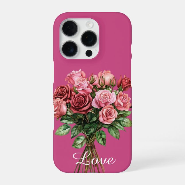 Pretty Bouquet of Pink Roses iPhone Case (Back)
