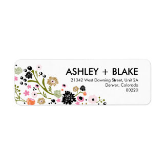 Pretty Bouquet Wedding Return Address Label