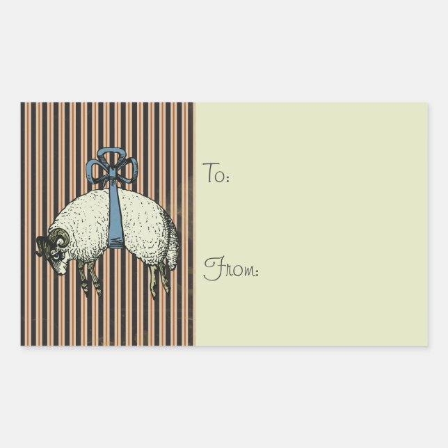 Pretty Bow Sheep DESIGNER OPTIONS~ Square Stickers (Front)