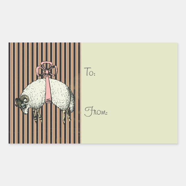 Pretty Bow Sheep DESIGNER OPTIONS~ Square Stickers (Front)