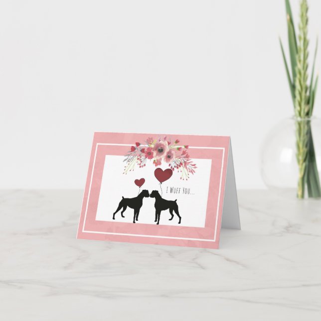 Pretty Boxer Dog Valentine Card (Front)