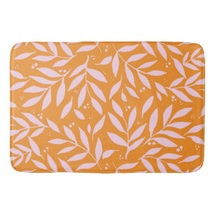Pretty branches - orange and pink bath mat