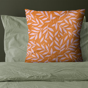 Pretty branches - orange and pink cushion