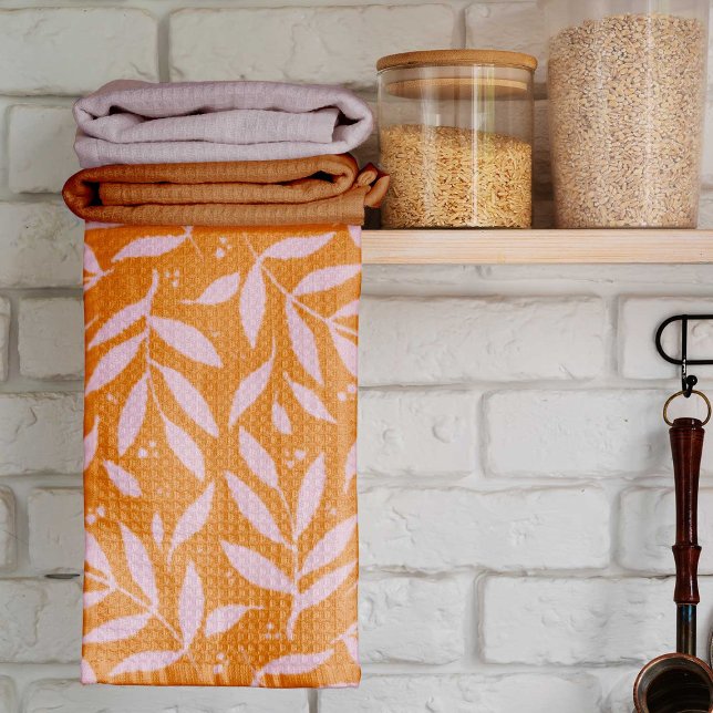 Pretty branches - orange and pink tea towel (Creator Uploaded)