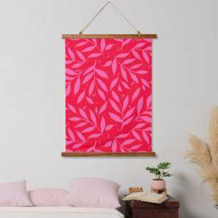 Pretty branches - pink and red hanging tapestry