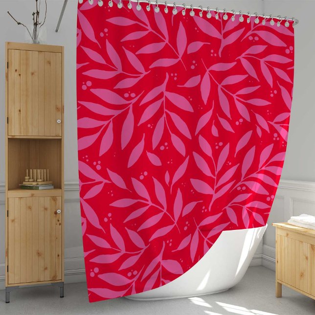 Pretty branches - pink and red shower curtain (Creator Uploaded)