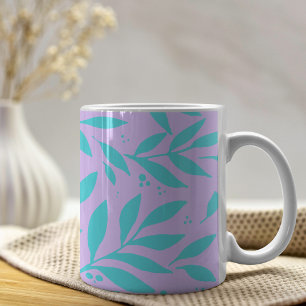 Pretty branches - turquoise and violet teen coffee mug