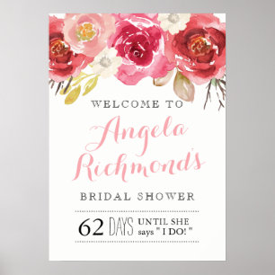 Pretty Bridal Shower Welcome Sign (20x28)