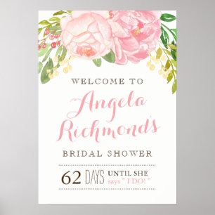 Pretty Bridal Shower Welcome Sign (20x28)