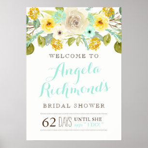 Pretty Bridal Shower Welcome Sign (20x28)